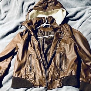 Cute Brown jacket with hood.